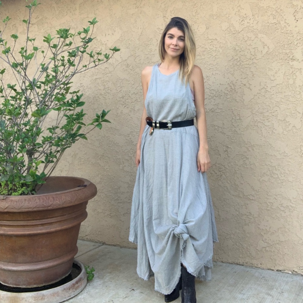 Free People striped Asymmetrical Maxi Dress, M